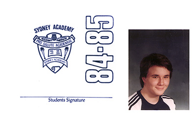 Sydney Academy student ID card