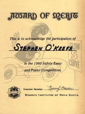 Women's Institutes of Nova Scotia poster win (1980)