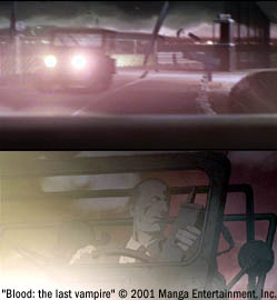 airport chase comparison "Blood: the last vampire" © 2001 Manga Entertainment, Inc.