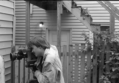 A cat observes as I record a close-up of Jeremy